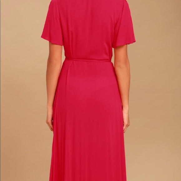 Lulus much obliged red wrap maxi dress - Picture 5 of 8